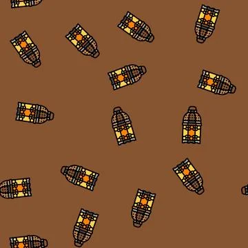 Islamic lantern fanous vector seamless pattern Stock Illustration