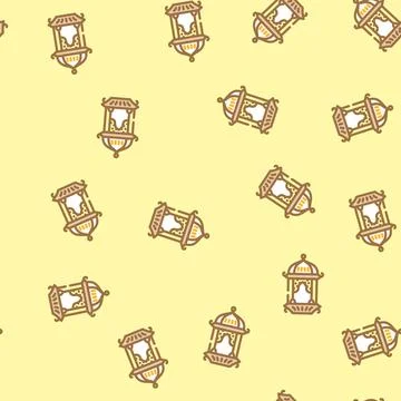 Islamic lantern fanous vector seamless pattern Stockillustratie