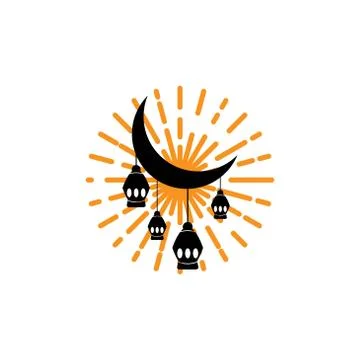 Islamic lantern icon vector template illustration Stock Illustration
