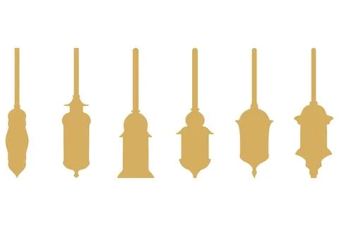 Islamic lantern illustration design set Stock Illustration
