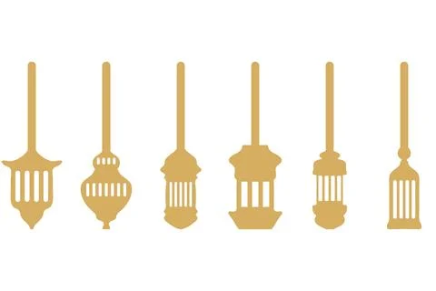 Islamic lantern illustration design set Stock Illustration