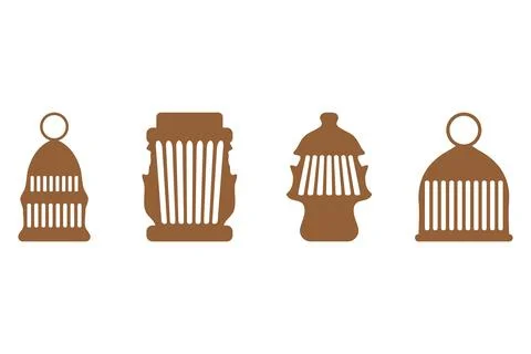 Islamic lantern illustration design set Stock Illustration
