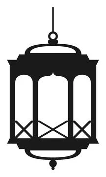 Islamic Lantern Silhouette Vector Icon, Ramadan Decoration Lamp Stockillustratie