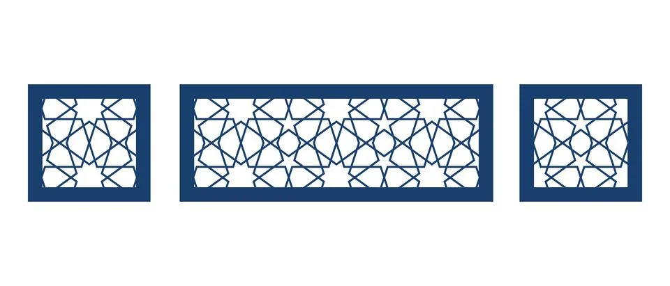 Islamic laser cut pattern decorate Ramadan card Stock Illustration