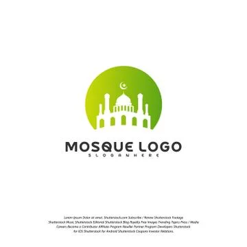 Islamic logo design vector. Mosque logo template. Muslims learn logo template Stock Illustration