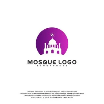 Islamic logo design vector. Mosque logo template. Muslims learn logo template Stock Illustration
