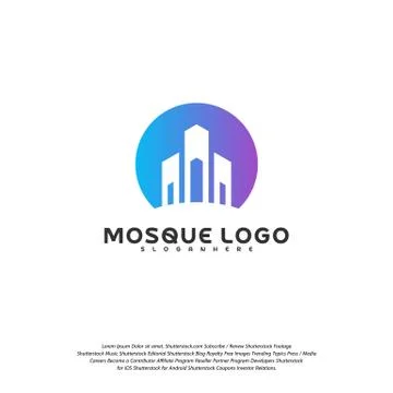 Islamic logo design vector. Mosque logo template. Muslims learn logo template Stock Illustration