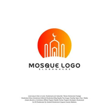 Islamic logo design vector. Mosque logo template. Muslims learn logo template Stock Illustration