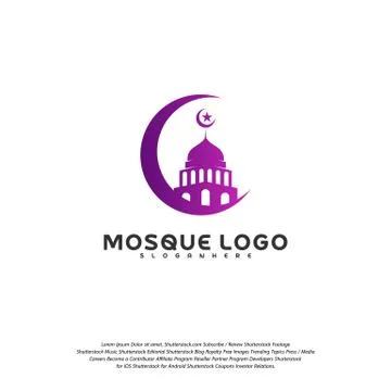 Islamic logo design vector. Mosque logo template. Muslims learn logo template Stock Illustration