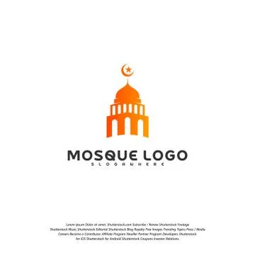Islamic logo design vector. Mosque logo template. Muslims learn logo template Stock Illustration