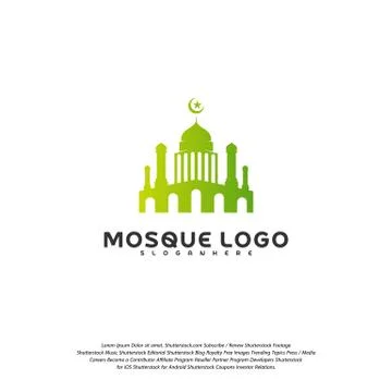 Islamic logo design vector. Mosque logo template. Muslims learn logo template Stock Illustration