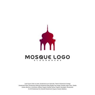 Islamic logo design vector. Mosque logo template. Muslims learn logo template Stock Illustration