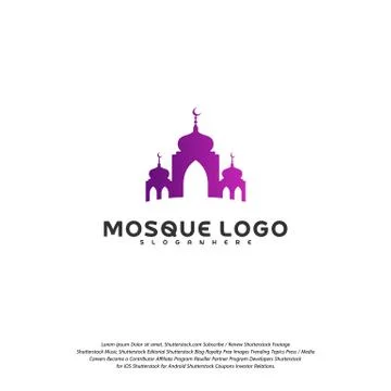 Islamic logo design vector. Mosque logo template. Muslims learn logo template Stock Illustration