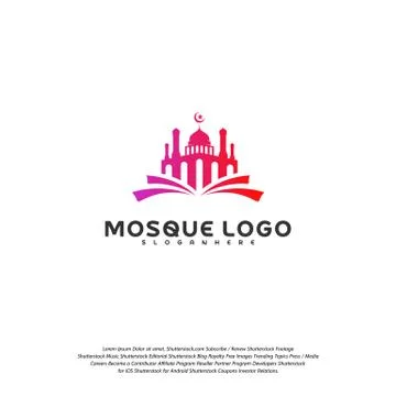 Islamic logo design vector. Mosque logo template. Muslims learn logo template Stock Illustration
