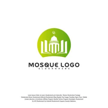 Islamic logo design vector. Mosque logo template. Muslims learn logo template Stock Illustration