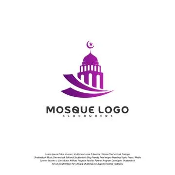 Islamic logo design vector. Mosque logo template. Muslims learn logo template Stock Illustration