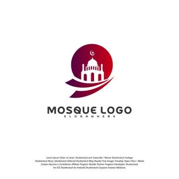 Islamic logo design vector. Mosque logo template. Muslims learn logo template Stock Illustration