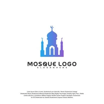 Islamic logo design vector. Mosque logo template. Muslims learn logo template Stock Illustration