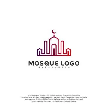 Islamic logo design vector. Mosque logo template. Muslims learn logo template Stock Illustration