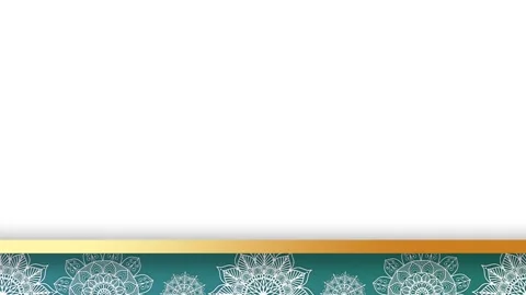Islamic Lower Third Banner with Teal Mandala Pattern and Gold Line Overlay Stock Footage 340291870