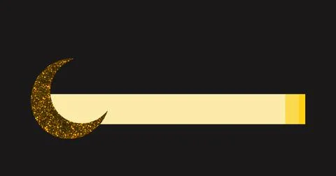 Islamic lower third in high resolution. Design a yellow-colored lower third.. Stock Illustration