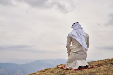 Islamic man praying Stock Photos