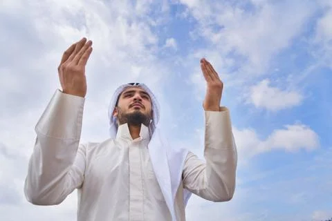 Islamic man praying Stock Photos