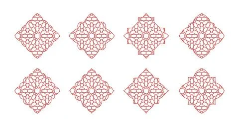 Islamic mashrabiya pattern mosque window shape. Arabic traditional design Stock Illustration