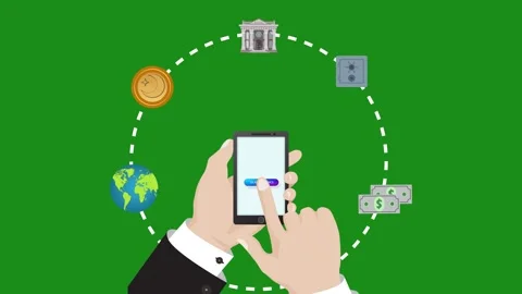 Islamic Mobile Finance Interface on Green Screen Background Stock Footage 327590524