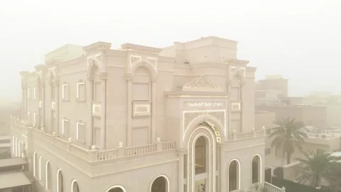 Islamic Modern Arabic Architecture Drone View Stock Footage 201496825