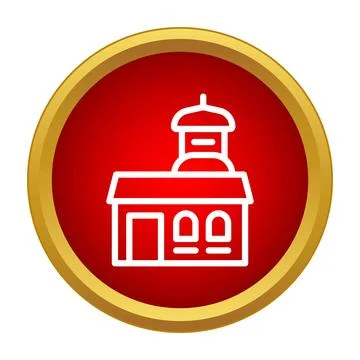 Islamic mosque building icon in a red circle Stock Illustration