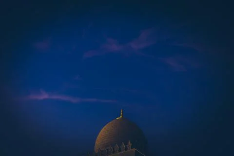 Islamic mosque dome with arabic pattern. Stock Photos