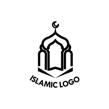 Islamic mosque logo design template concept Illustrazione stock