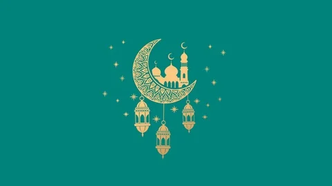 Islamic Mosque Moon Ramadan Icon Symbol 4K animation Stock Footage 129482281