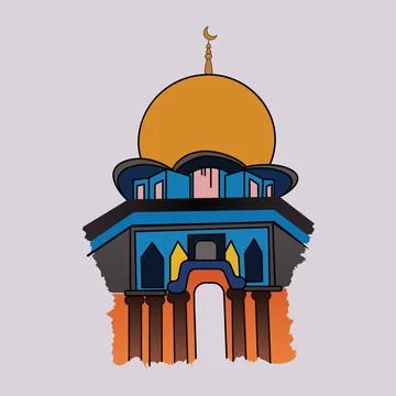 Islamic mosque muslims for prayers vector illustration Stock Illustration