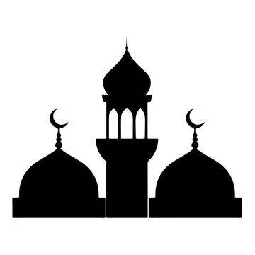 Islamic Mosque Silhouette Vector Illustration Stock Illustration
