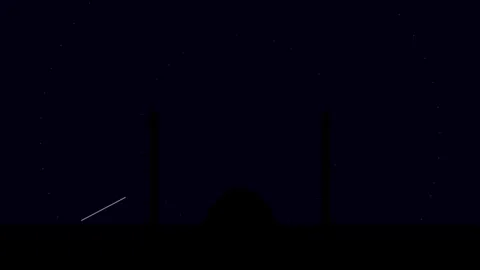 Islamic Mosque Starry Night Background Loop Stock Footage 333976310