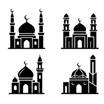 Islamic Mosque Vector Icon Collection Stock Illustration
