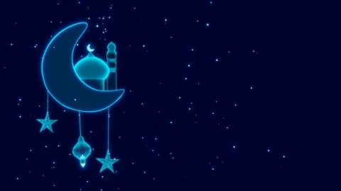 Islamic neon background 4k loop animation. Stock Footage 269906719