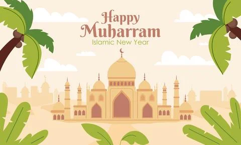 Islamic New Year vector poster Illustrazione stock