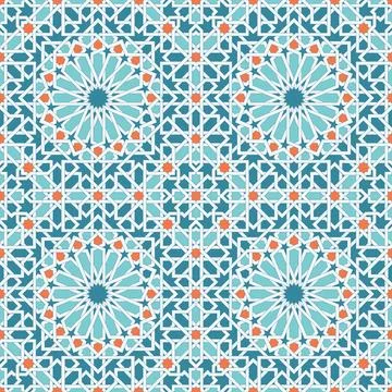 Islamic Organic Seamless Pattern Background EPS Vector Stock Illustration