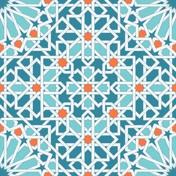 Islamic Organic Seamless Pattern Background EPS Vector Stock Illustration
