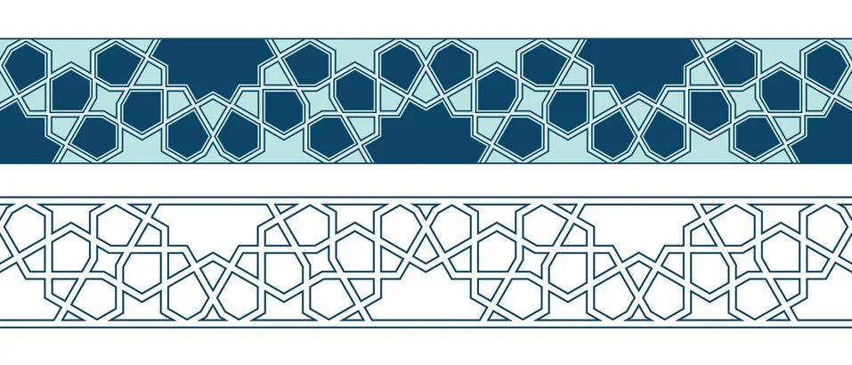 Islamic ornament pattern border for Ramadan card Stock Illustration