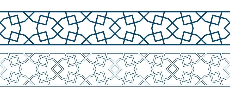 Islamic ornament pattern border for Ramadan card Stock Illustration