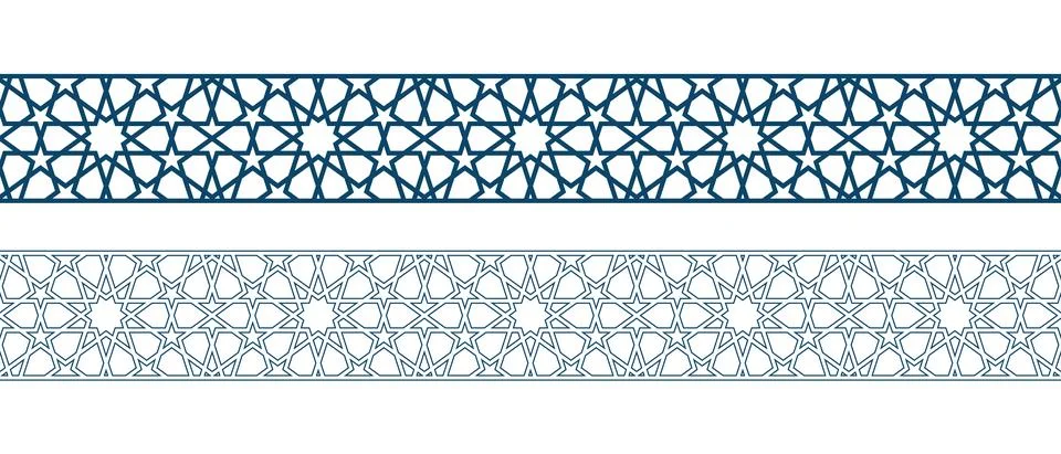 Islamic ornament pattern border for Ramadan card Stock Illustration