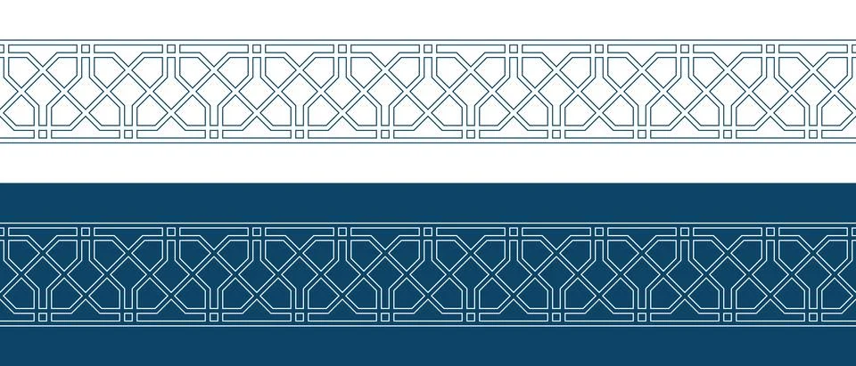 Islamic ornament pattern border for Ramadan card Illustrazione stock