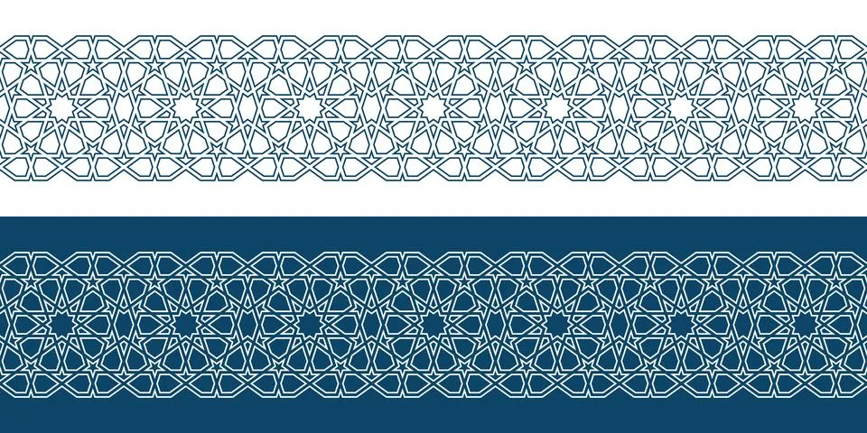 Islamic ornament pattern border for Ramadan card Illustrazione stock