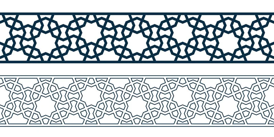 Islamic ornament pattern border for Ramadan card Stock Illustration