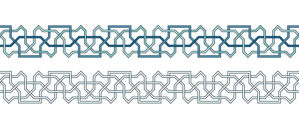 Islamic ornament pattern border for Ramadan card 스톡 일러스트