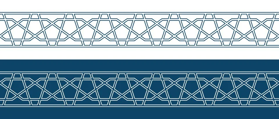 Islamic ornament pattern border for Ramadan card Stock Illustration